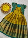 AJD 7889 Soft Lichi Silk Designer Kids Wear Girls Gown Catalog